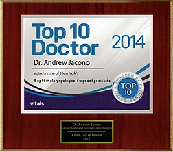 Dr Jacono was Selected As One of the Top Ten Facial Plastic Surgeons in New York